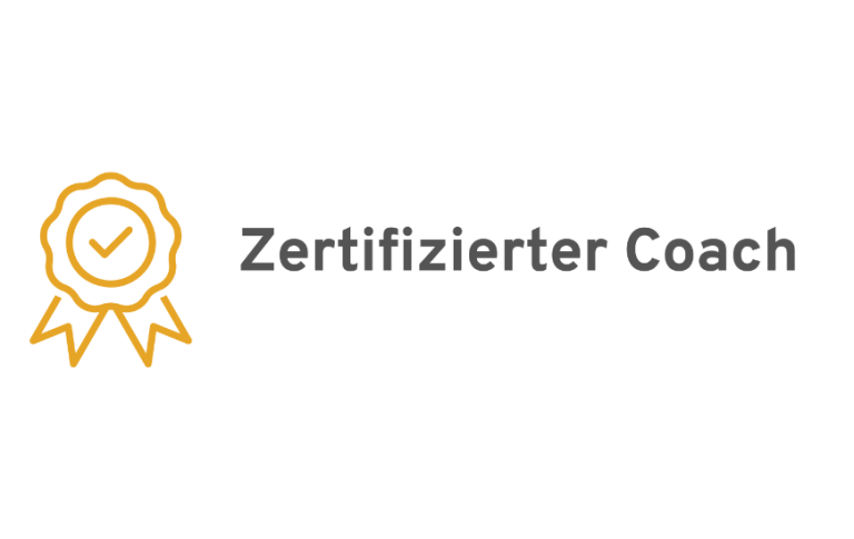 Coaching Zertifizierte Coach-Auszeichnung mit goldener Medaille und Häkchen.